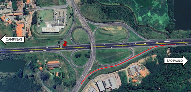 ATENÇÃO: Trevo do km 76 da Via Anhanguera, em Vinhedo, recebe obras de recapeamento.